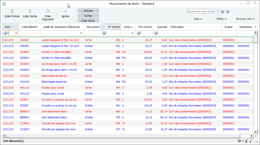 Image illustrant la fonctionnalité de stock de Batigest Connect